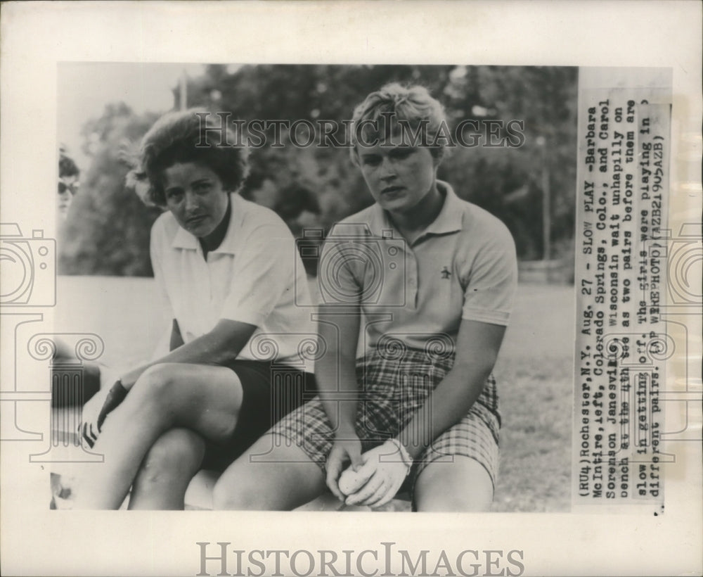 1962 Golfers Carol Sorenson and Barbara McIntire in New York - Historic Images