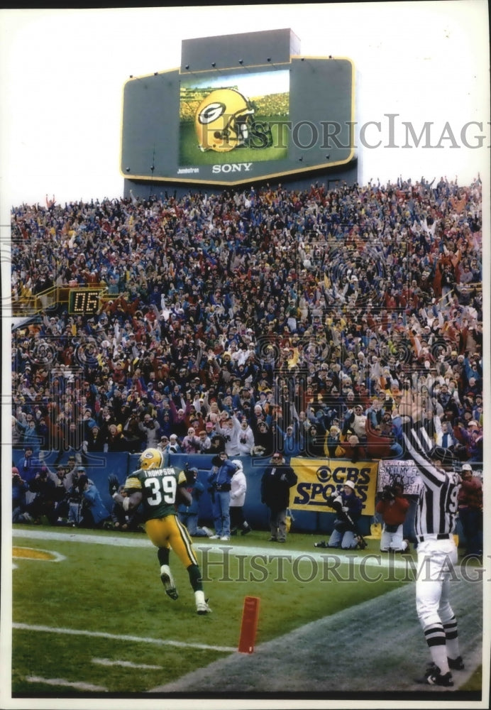 1993 Press Photo Green Bay Packers fans stand in jubilation during a game&#39;s TD- Historic Images