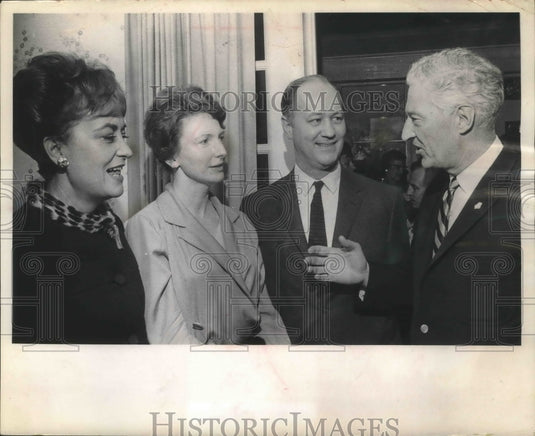 1966 Dr. & Mrs. Eichman and Governor & Mrs. Knowles talk football - Historic Images