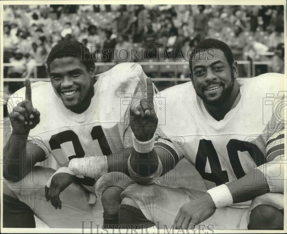 1983 Press Photo Green Bay Packers football&#39;s Gerry Ellis and Eddie Lee Ivery- Historic Images