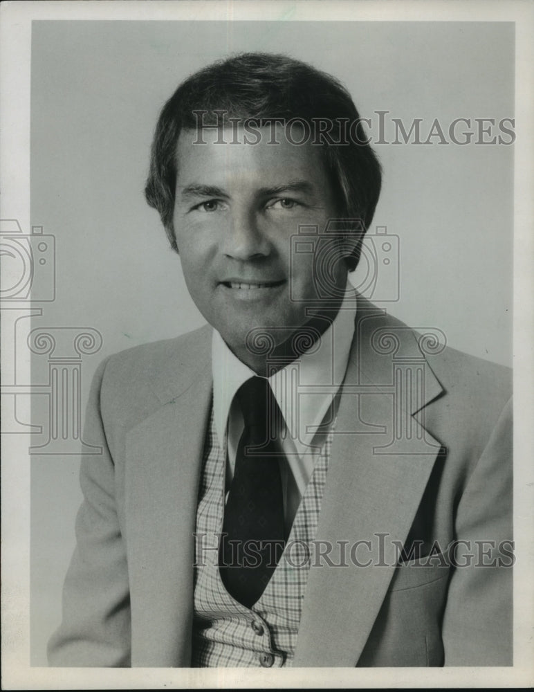 1984 Press Photo Frank Gifford, American Broadcasting Company, Sportscaster. - Historic Images