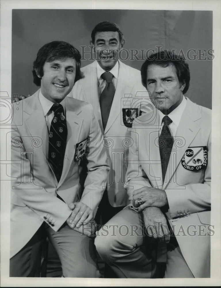 1979 Press Photo Frank Gifford & fellow "ABC's NFL Monday Night Football" hosts- Historic Images