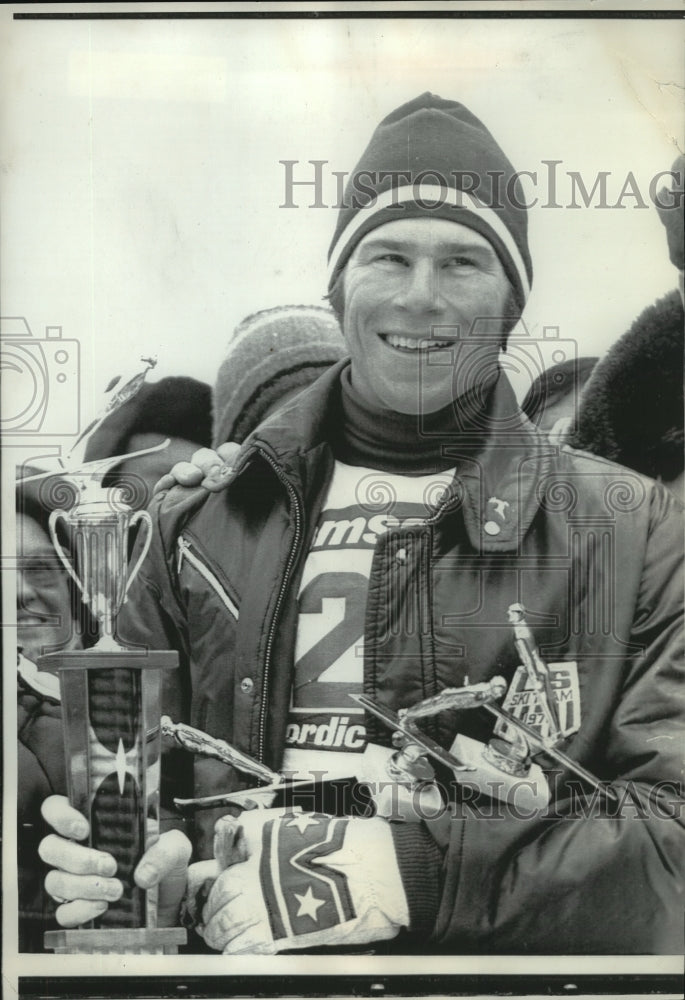 1973 Press Photo Jerry Martin wins Ski Flying Classic in Ironwood, Michigan - Historic Images