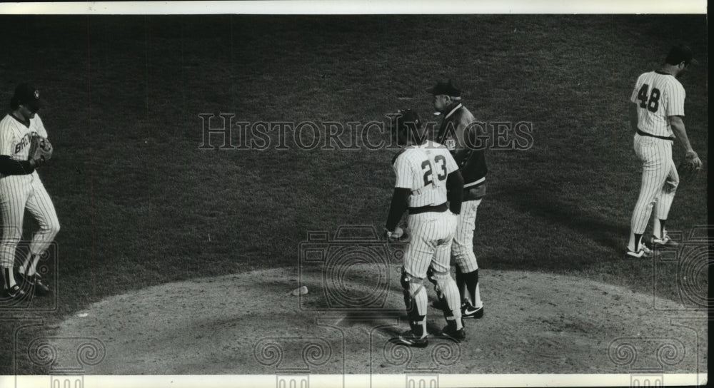 1982 Press Photo Milwaukee Brewers Player Bob McClure Replaces Mike Caldwell - Historic Images