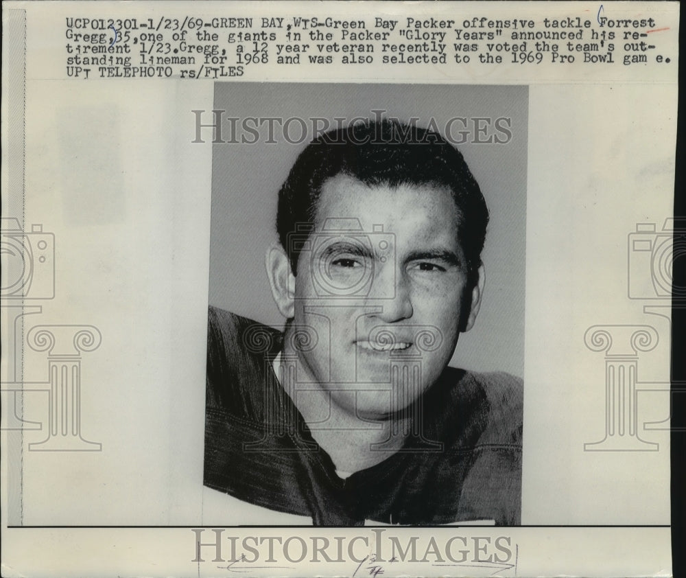 1969 Green Bay Packer football player Forrest Gregg to retire - Historic Images