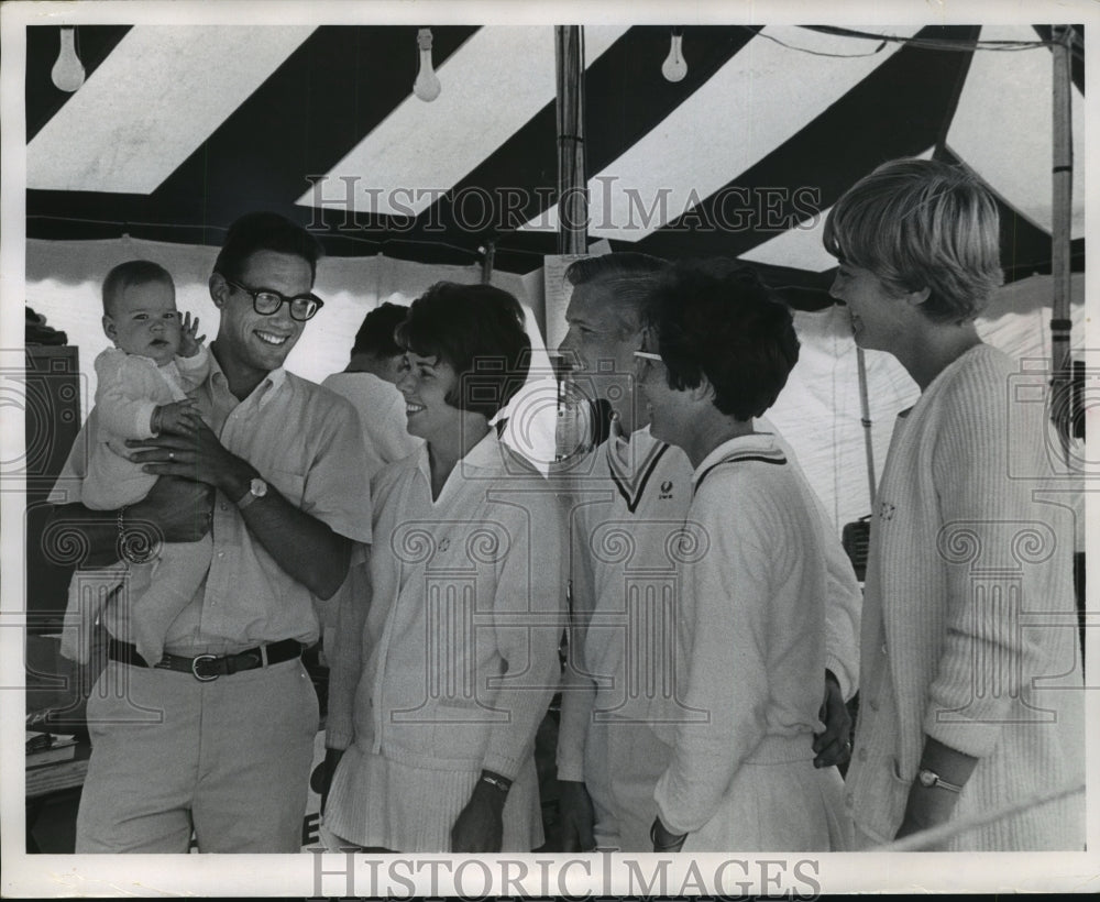 1967 Press Photo Tennis Families Gathered at Town Club in Fox Point - mjt10389 - Historic Images