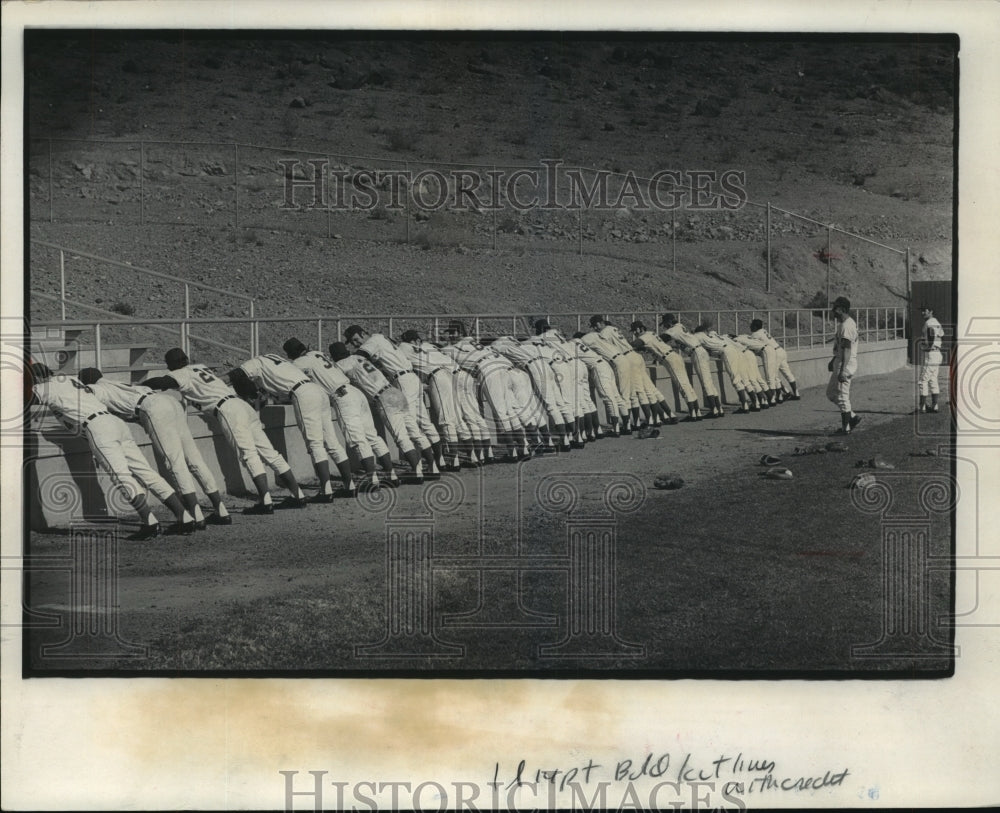 1972 Milwuakee Brewers Team Stretches at Tempe Training Camp - Historic Images