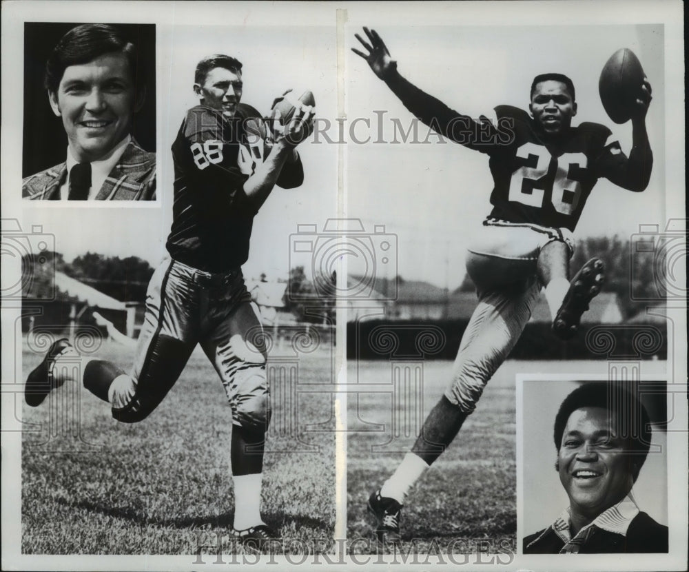 1976 Press Photo All-American End Pat Richter and Halfback Willie Brown - Historic Images