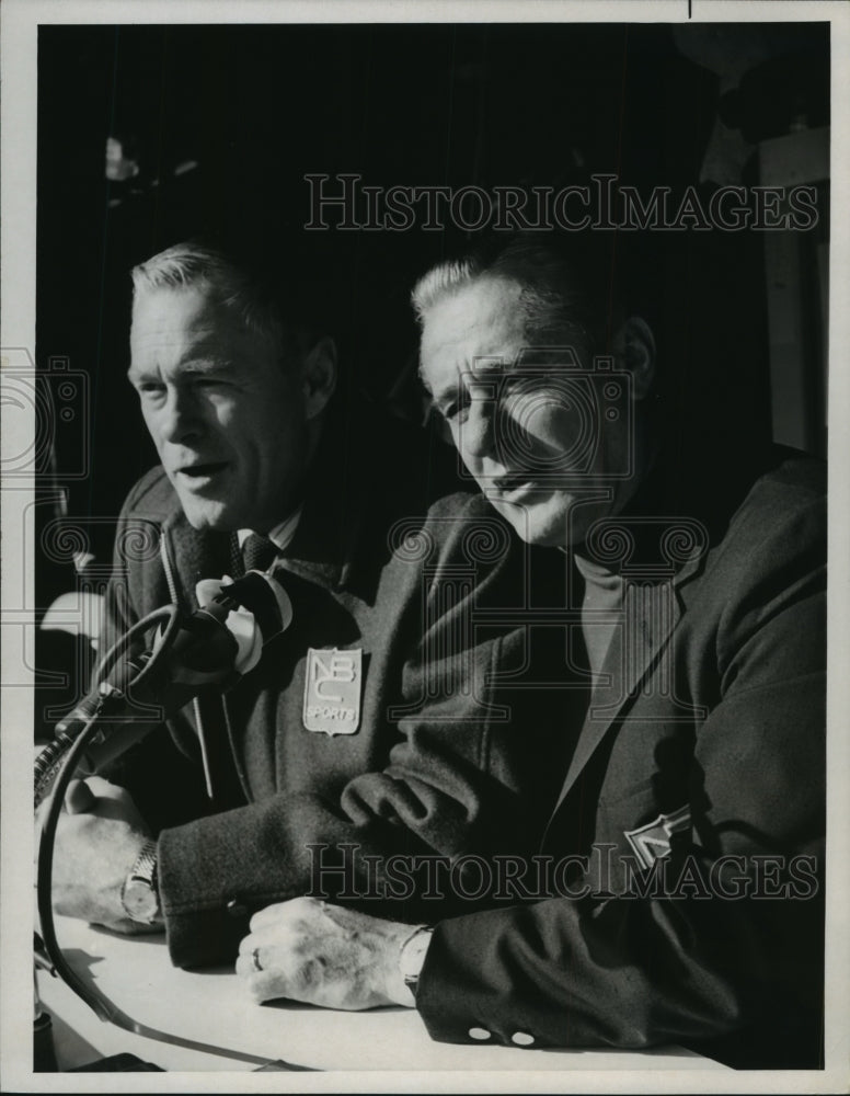 1966 Press Photo Superbowl sportscasters Paul Christman and Curt Gowdy- Historic Images