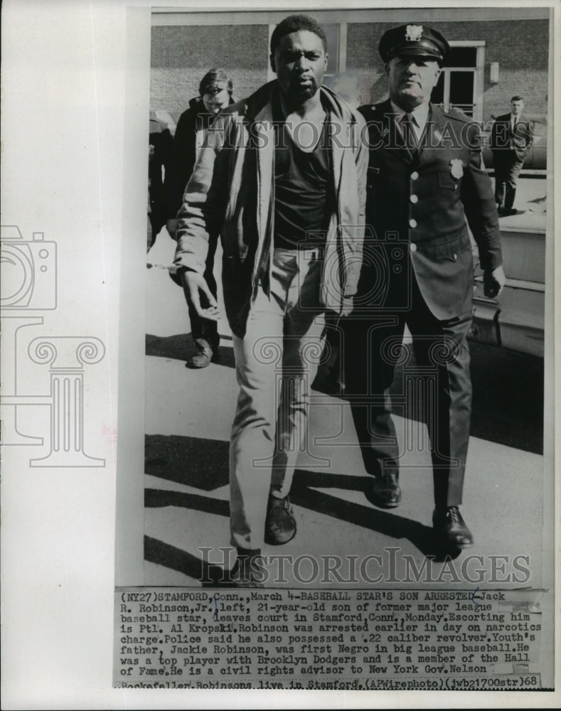 1968 Press Photo Jack R. Robinson, Jr. arrested - mjt11797 - Historic Images