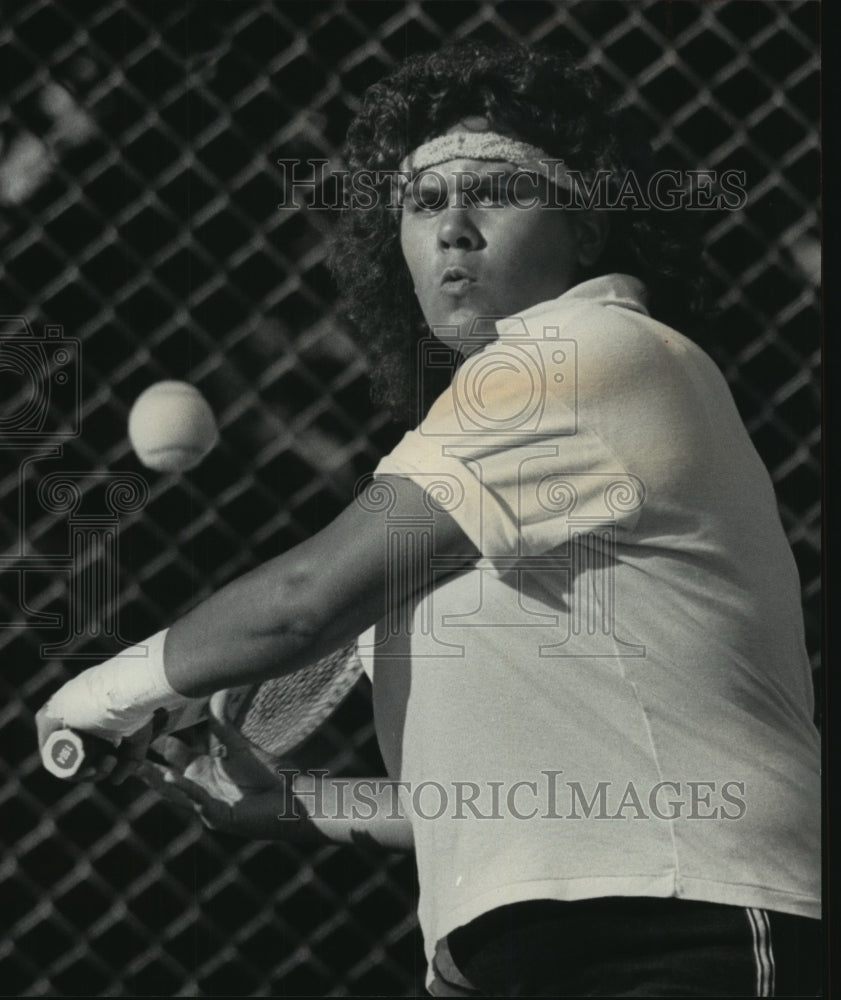 1983 Press Photo Milwaukee tennis athlete, Judy Jackson, in action - mjt12305 - Historic Images