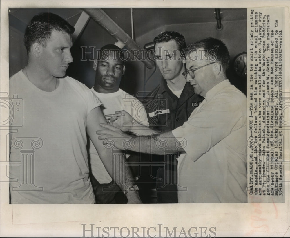 1961 Nationally known athletes return to Army duty at Fort Meade - Historic Images
