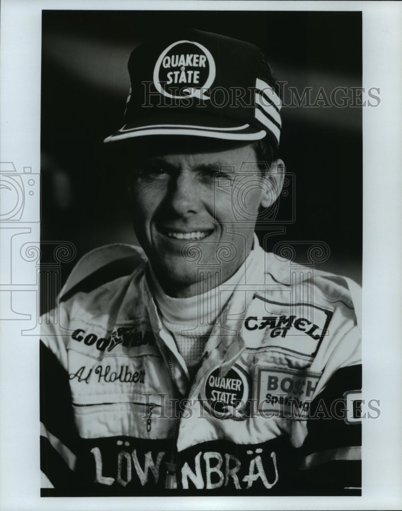 1985 Press Photo Race car driver, Al Holbert - mjt12854 - Historic Images