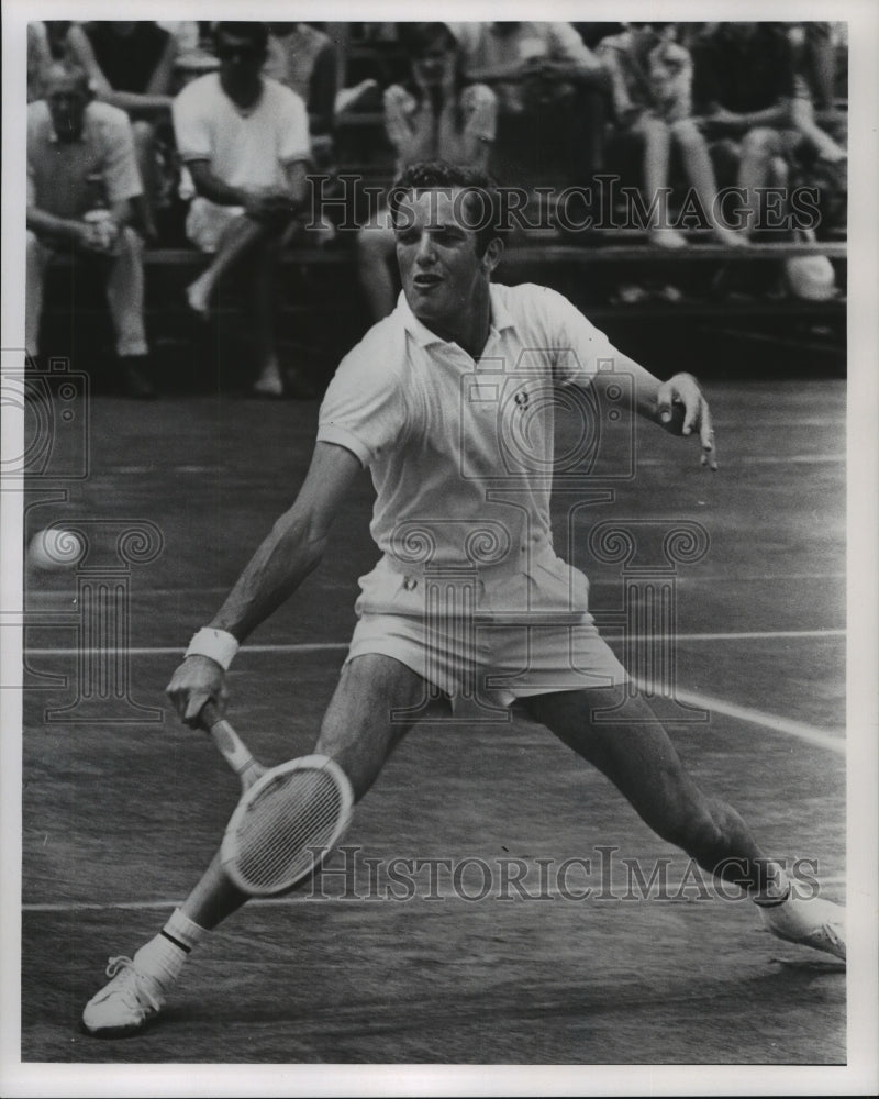 1969 Netherlands' Tom Okker Hits Backhand Shot in His Tennis Match - Historic Images