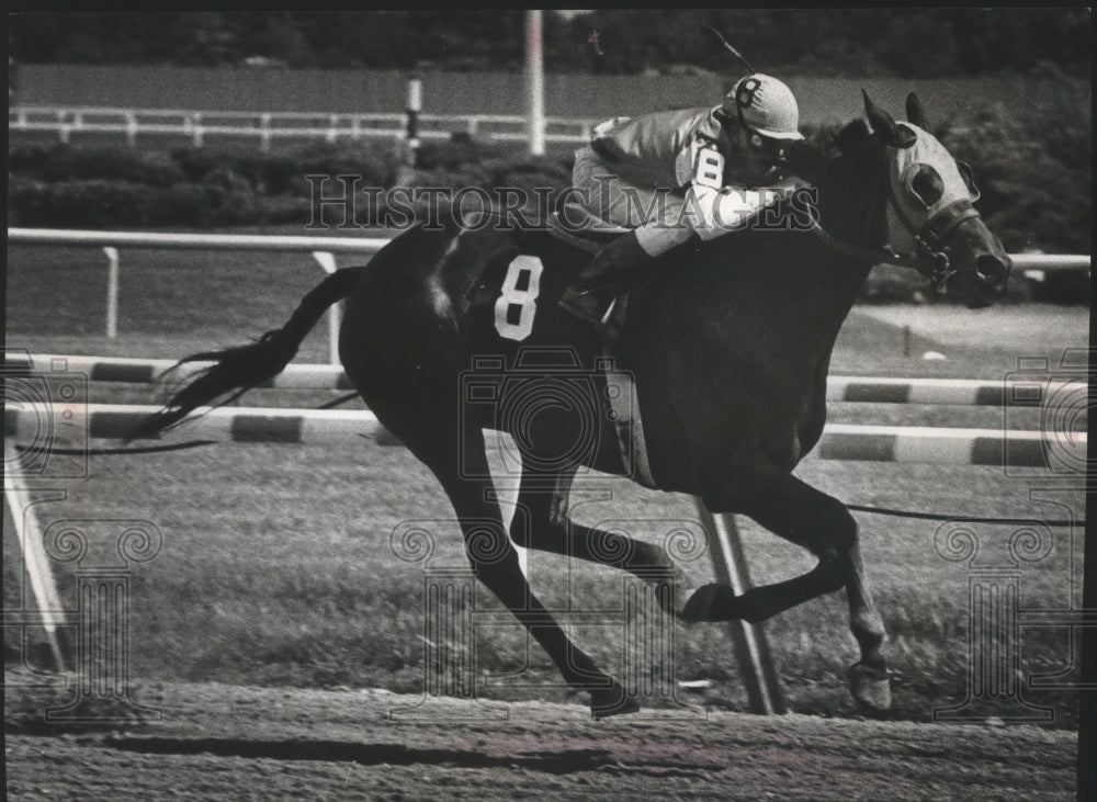 1978 Press Photo Horse racing jockey Ron Hirdes rides Turn Quick to victory- Historic Images