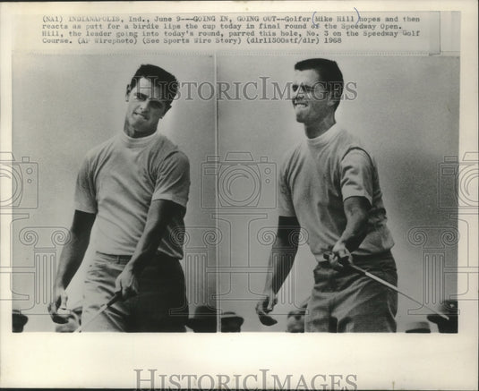 1968 Professional Golfer Mike Hill As Putt Rolls Toward And Misses - Historic Images