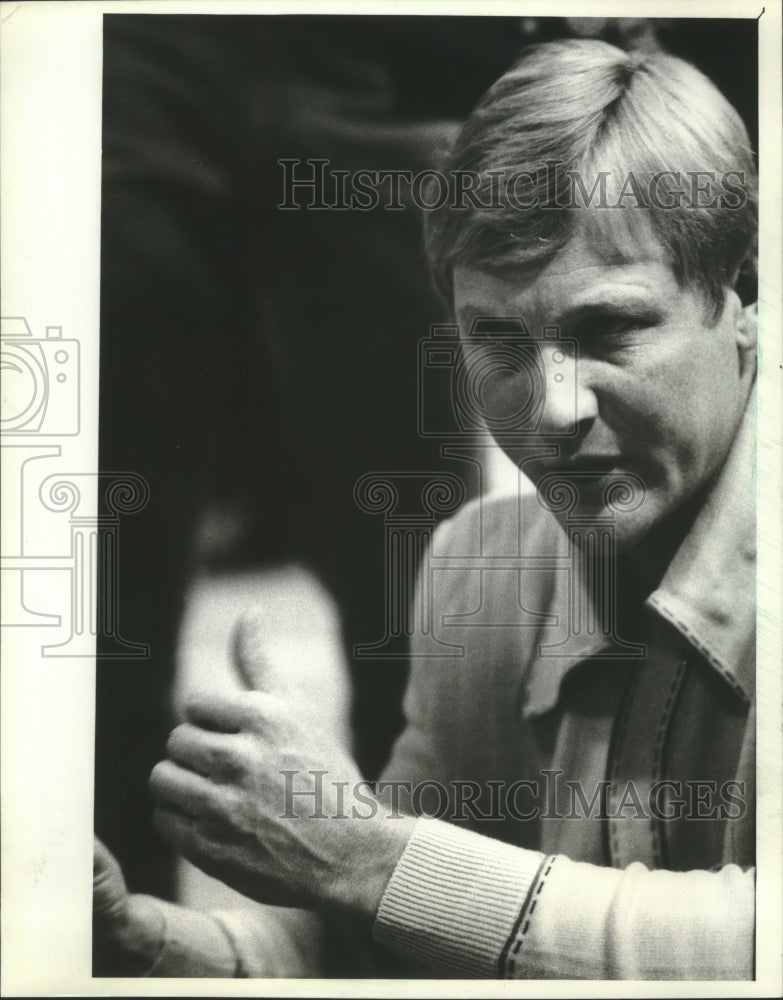 1982 Press Photo John Schell, UW-Stevens Point basketball coach - mjt14087 - Historic Images