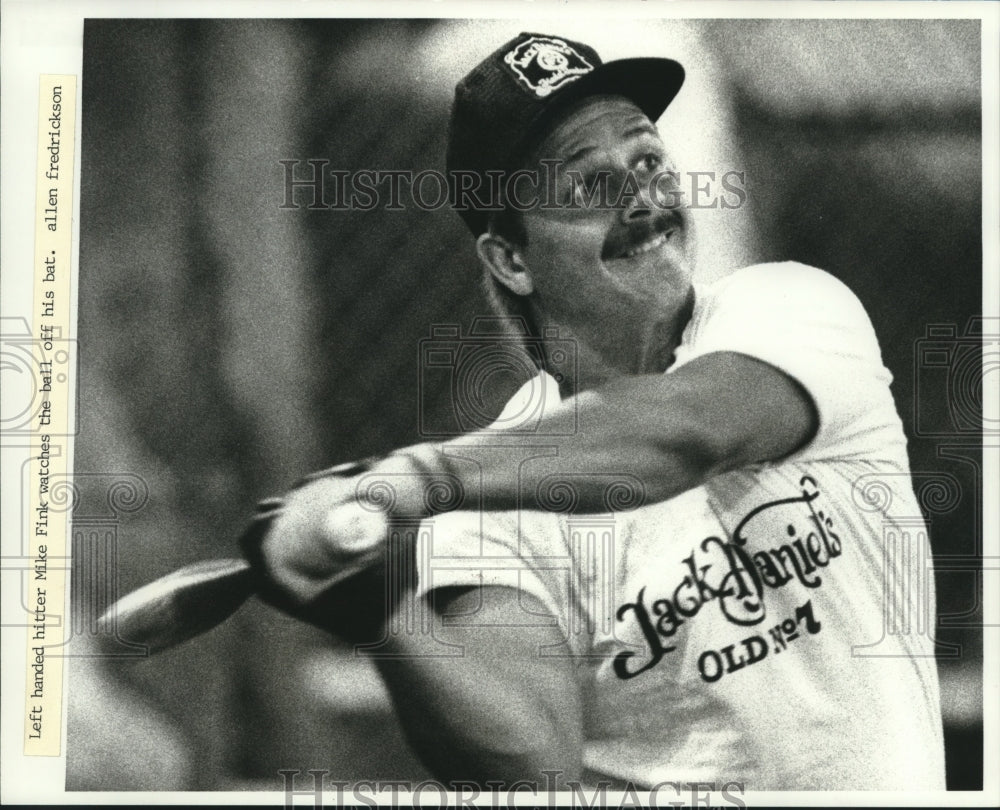 1990 Press Photo Jack Daniels team member Mike Fink takes a hit - mjt14482- Historic Images