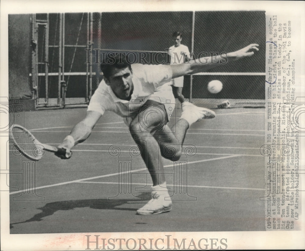 1962 Press Photo Northwestern University champion tennis player Marty Riessen - Historic Images