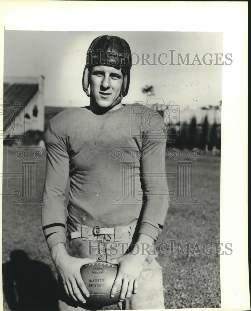 1981 Press Photo Ray Sonnenberg as a University of Marquette football Hilltopper- Historic Images