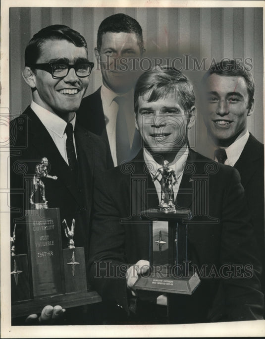 1970 Marquette University wrestler, Rick Poulson & fellow awardees - Historic Images