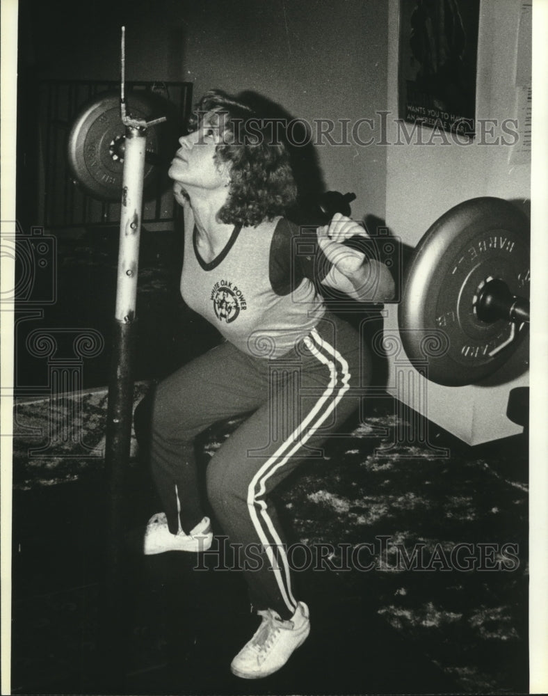 1980 Press Photo Eau Claire&#39;s Rosemary Keefer, Wisconsin&#39;s Powerlifting Champion- Historic Images