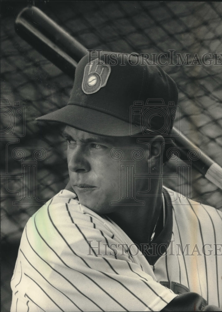 1987 Press Photo Milwaukee Brewers Bill Spears at bat. - mjt15795- Historic Images