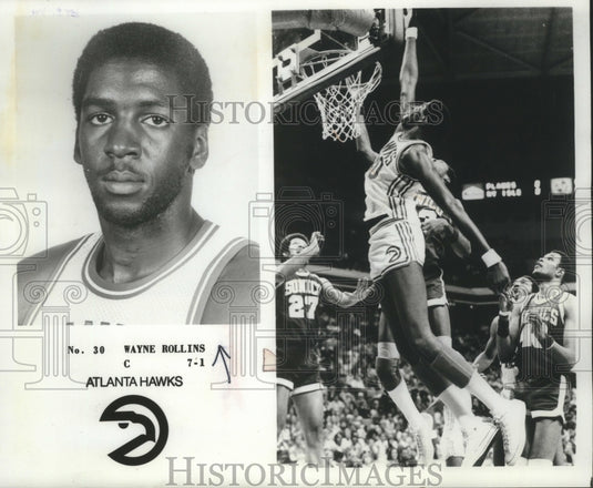 1982 Press Photo Atlanta Hawk's Center Wayne (Tree) Rollins - mjt16162- Historic Images