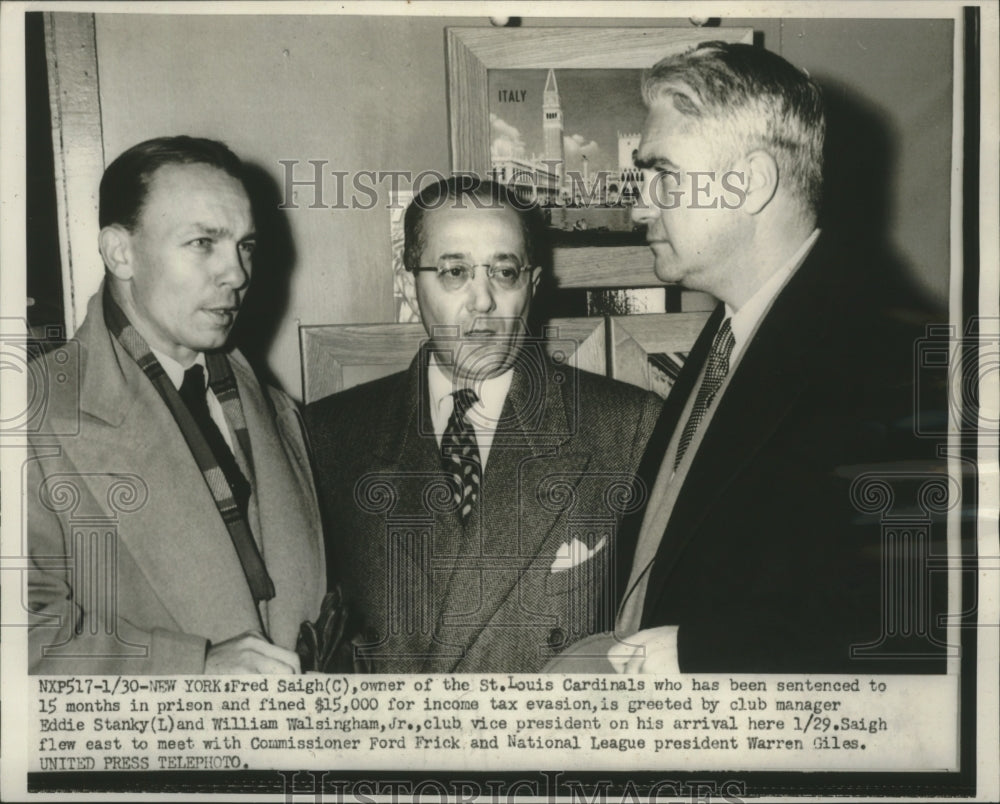 1953 Cardinals baseball owner Fred Saigh with the clubs' executives - Historic Images