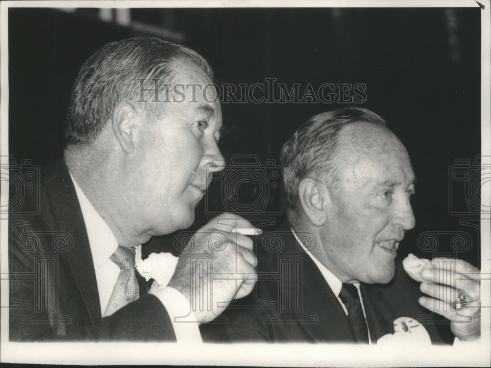 1961 Press Photo Braves baseball's George "Birdie" Tebbetts and Fred Ganey - Historic Images