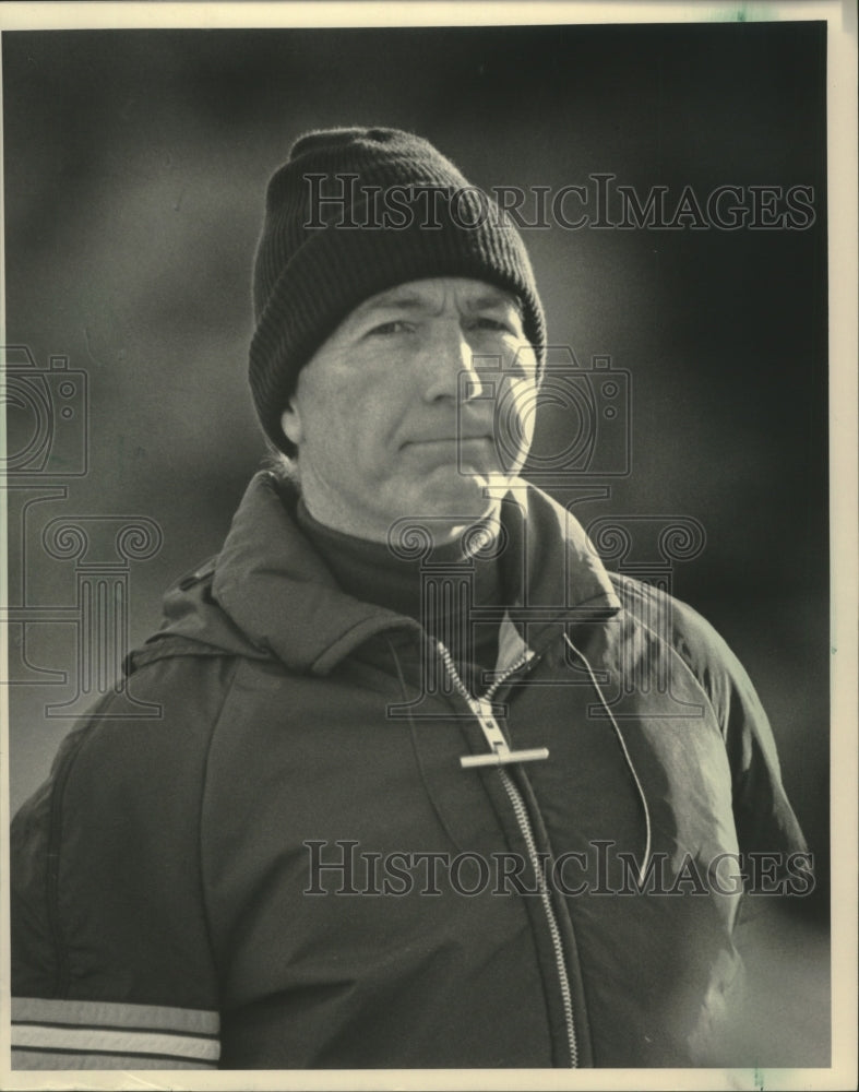 1983 Press Photo Bart Starr on his last game as Packers football head coach- Historic Images