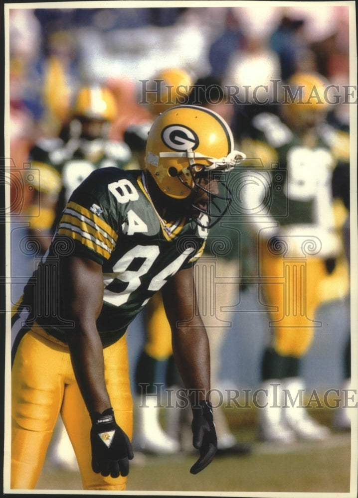 1992 Green Bay Packers&#39; Football Receiver Sterling Sharpe Lines Up - Historic Images