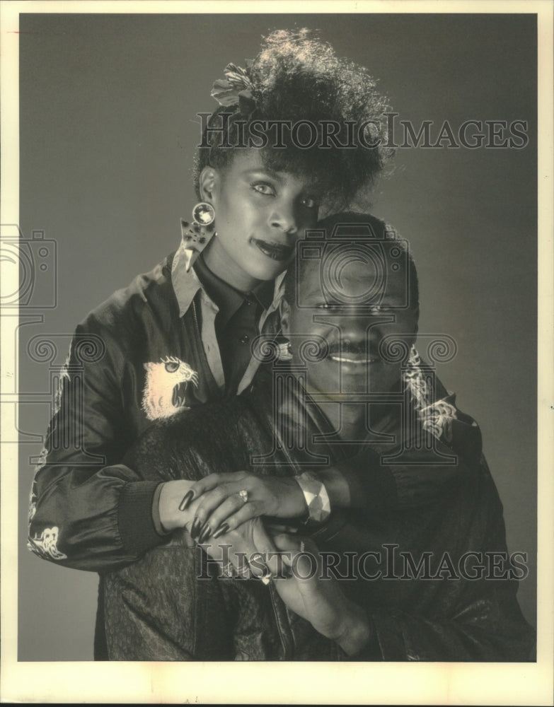 1987 Joyce (singer) and Ricky Piece (Milwaukee Bucks star) - Historic Images