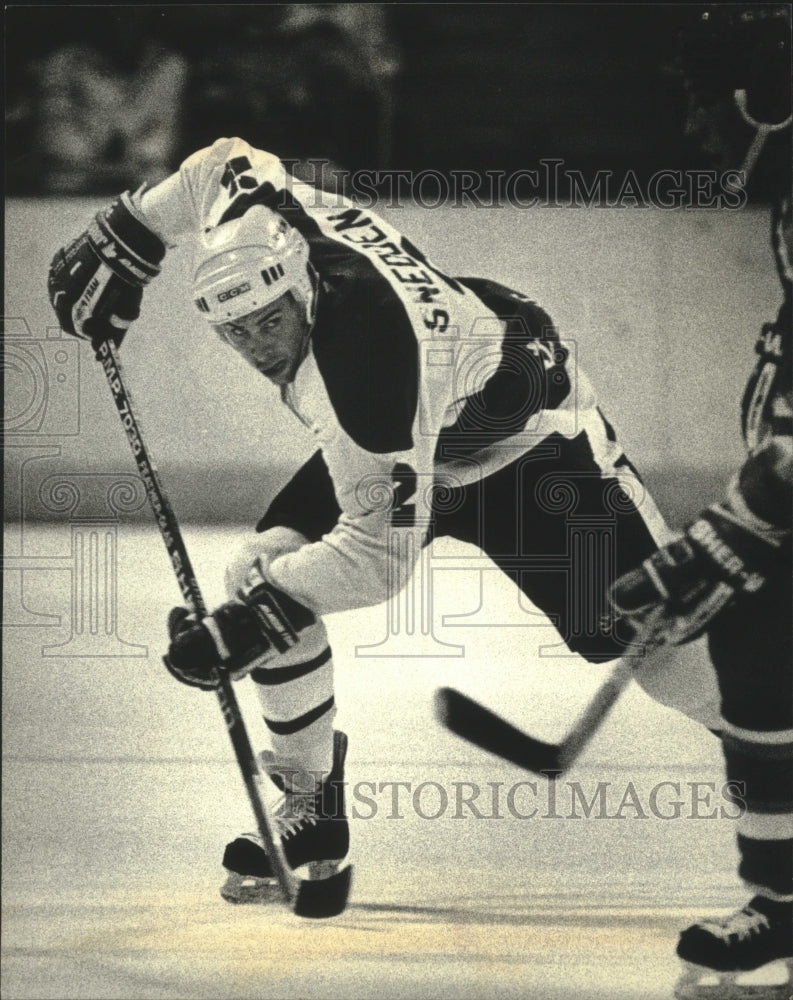 1991 Milwaukee Admirals hockey player Dennis Snedden - Historic Images