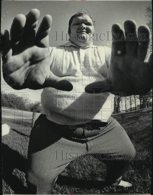 1973 Heavyweight Wrestler Chris Taylor Practicing For Russian Match - Historic Images