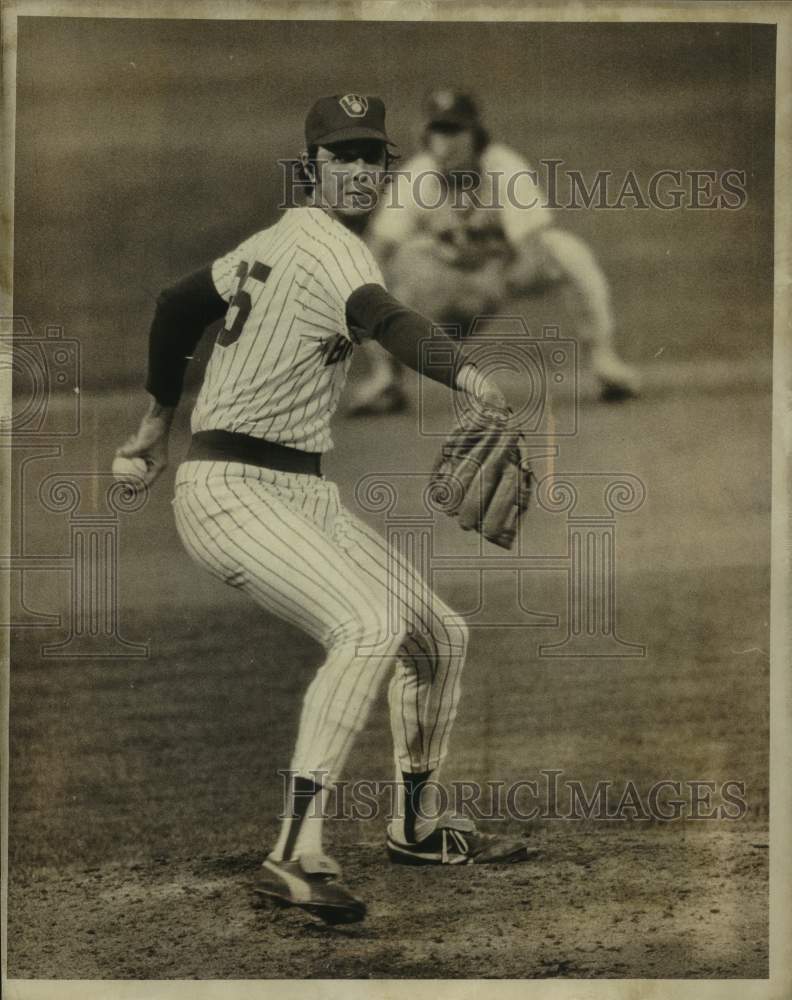 1979 Press Photo Milwaukee Brewers pitcher Bill Travers against the Orioles. - Historic Images