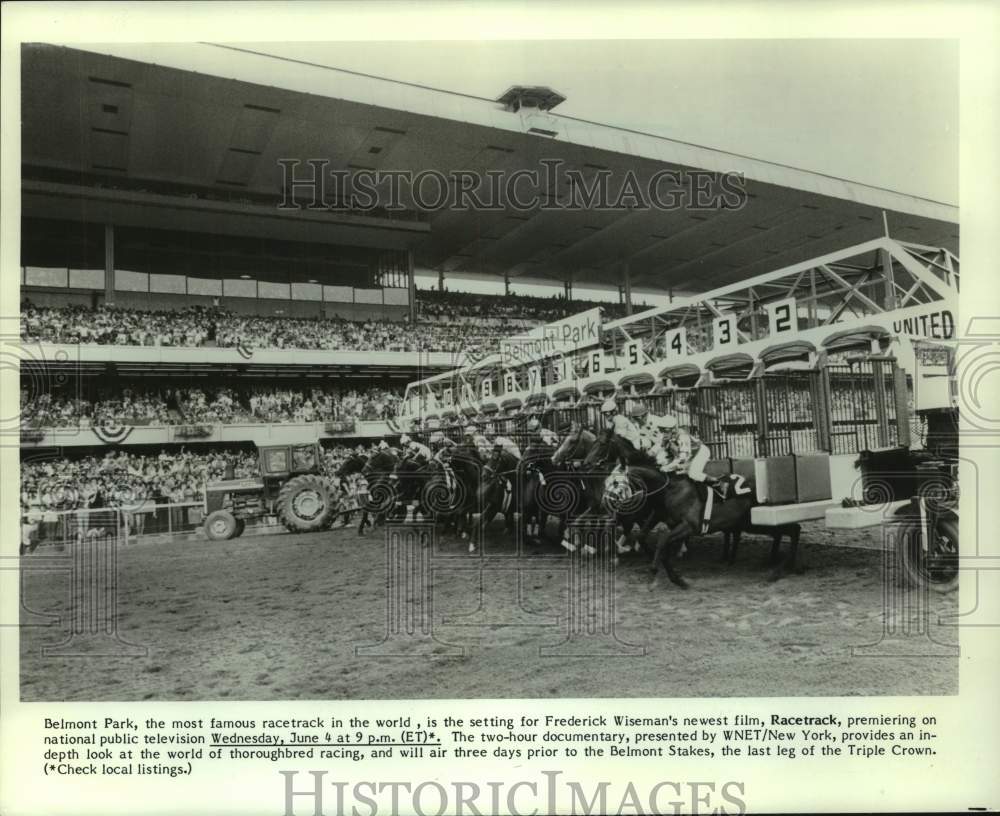 1986 Belmont Park as seen in Frederick Wisemen&#39;s &quot;Racetrack&quot; on PBS - Historic Images