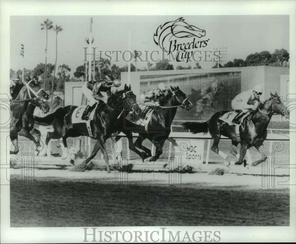 1984 Press Photo NBC Sports televised Breeders Cup Championships from California - Historic Images