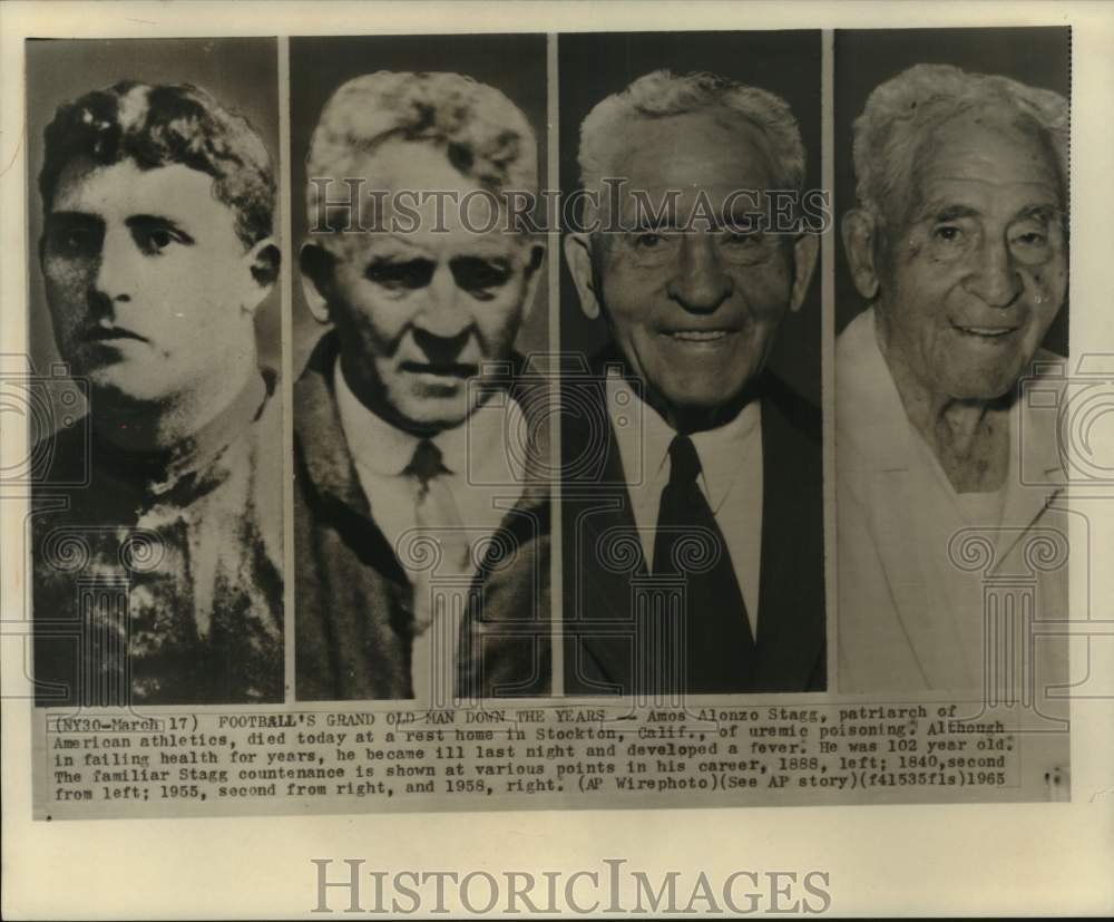 1965 Football star Amos Alonzo Stagg in various stages in career - Historic Images