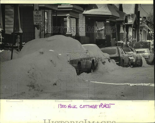 1982 Cars Were Snowbound On 1300 Block Of Cottage Place In Milwaukee - Historic Images