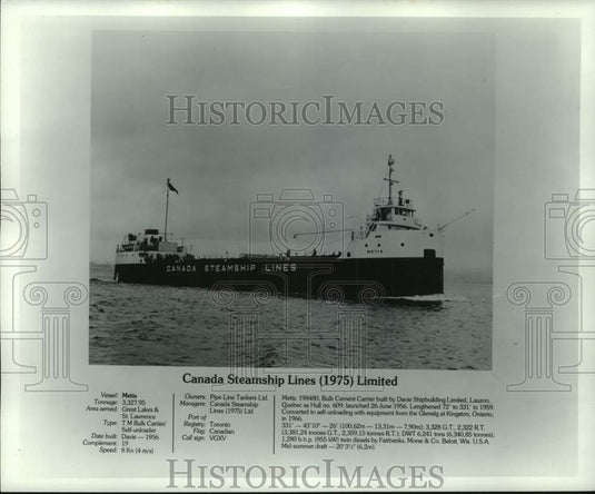 1975 Press Photo Canada Steamship Lines Limited's ship, the Metis - mjt19242 - Historic Images