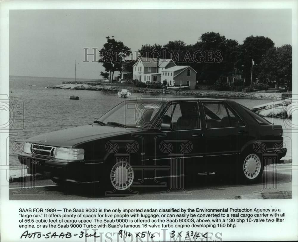 1989 Press Photo Saab 9000S CD Turbo sedan "large car." - mjt19627 - Historic Images
