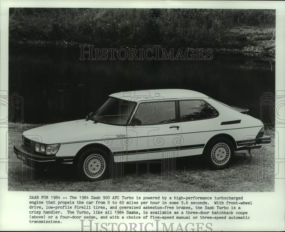 1984 Press Photo The Saab 900 APC Turbo three-door hatchback model - mjt19630 - Historic Images