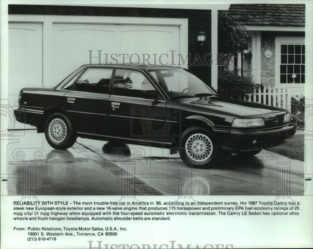 1987 Press Photo Toyota Camry - mjt19699- Historic Images