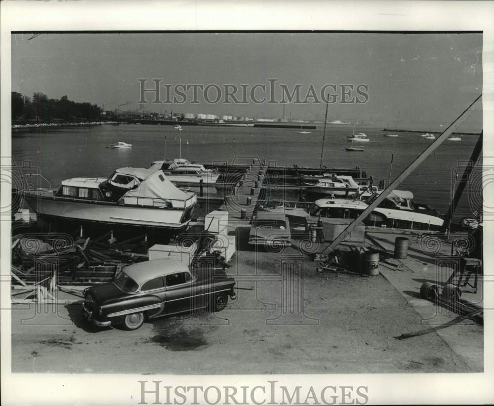 1962 South Shore Yacht Club have some new &quot;parking&quot; spaces. - Historic Images