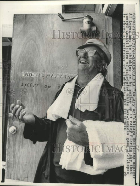 1964 Press Photo Chicago White Sox manager Al Lopez at spring training in FL.- Historic Images