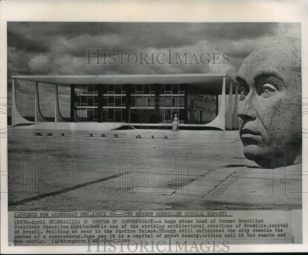 1964 Press Photo Achitectural creation in the capital of Brazil Justice Palace - Historic Images