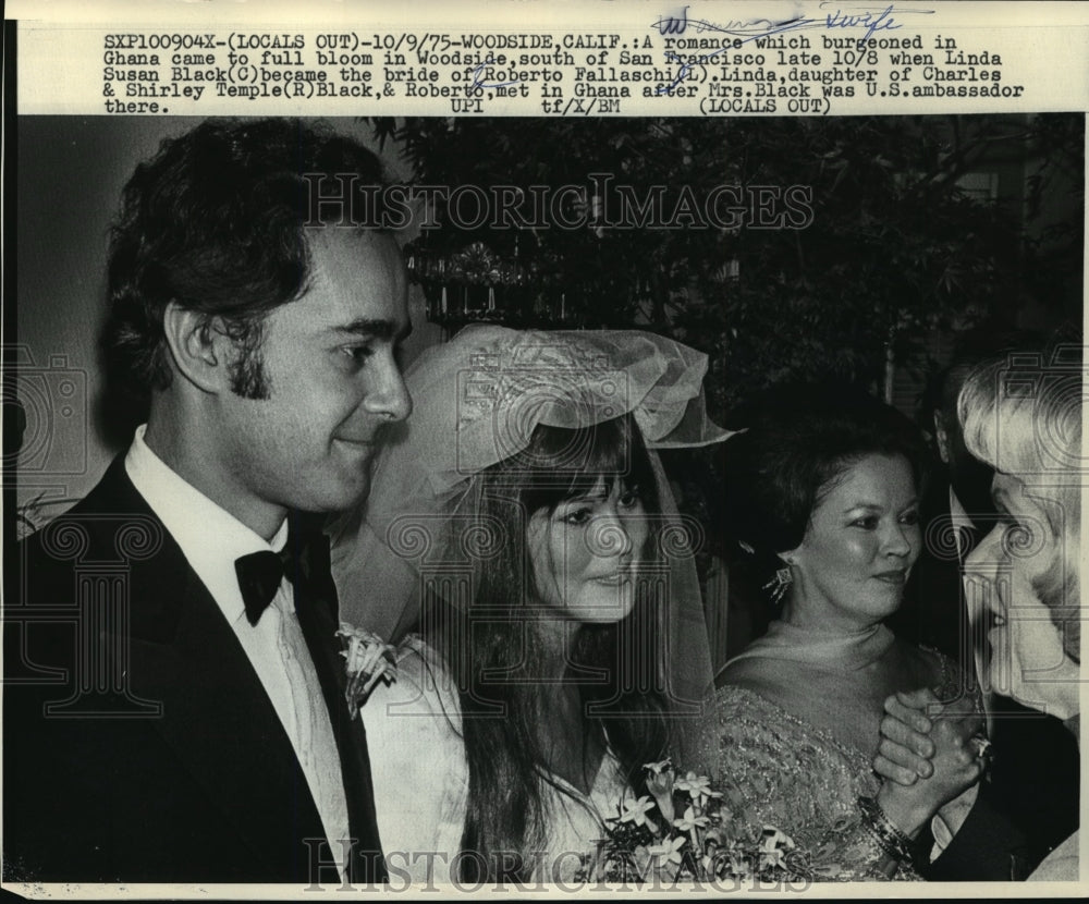 1975 Press Photo California Wedding of Linda Susan Black and Roberto Fallaschi-Historic Images