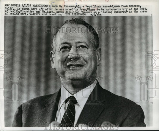 1969 John G. Veneman named to Dept. of Health, Education & Welfare. - Historic Images
