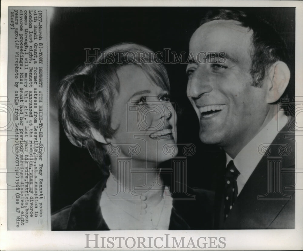 1968 Press Photo Tony Bennett to marry Sandi Grant, London - mjw00310 - Historic Images